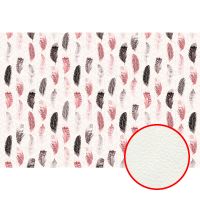 Фреска Ortograf Levity 33396 Фактура флок FLK Флизелин (4*2,7) Белый/Розовый/Черный, Перья/Геометрия — фото 1, Фрески