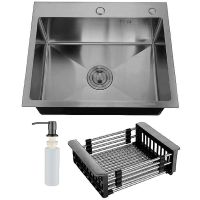 Кухонная мойка Ростовская Мануфактура Сантехники 58 MR-5843BL Графит — фото 1, Кухонные мойки