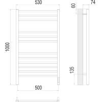 Электрический полотенцесушитель Terminus Ватикан П12 500x1000 4670078526205 Хром — фото 4, Электрические полотенцесушители