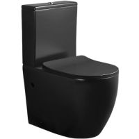 Унитаз компакт Ceruttispa Orlter MB CT9866 Черный матовый с бачком и сиденьем Микролифт — фото 1, Напольные унитазы