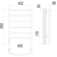 Электрический полотенцесушитель Terminus Классик П6 400х650 левый 4670078531315 Хром — фото 4, Электрические полотенцесушители