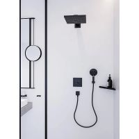 Металлическая полка Hansgrohe AddStoris 41741670 угловая Черная матовая — фото 4, Полки для ванной и душа