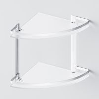 Стеклянная полка AM.PM Sense L A7456200 угловая Серебристая — фото 4, Полки для ванной и душа