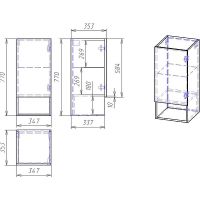 Подвесной шкаф Dreja Perfecto 35 Дуб эврика Белый арт-99.0815 — фото 7, Шкафы для ванной