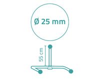 Штанга опорная Ridder Wien 59611 Черная — фото 2, Карнизы для ванной