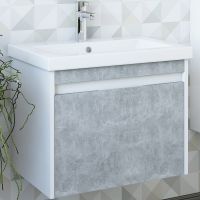 Тумба под раковину Sanflor Калипсо 60 С08259 подвесная Белая Ателье светлый — фото 1, Мебель для ванной