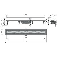Товар: Душевой лоток Koller Pool G8-850 с решеткой Хром матовый - фото 2 Душевой лоток Koller Pool G8-850 с решеткой Хром матовый — фото 2, Душевые лотки