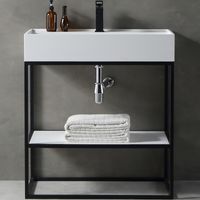 Консоль с раковиной Abber Stein 80 AS2630 Белая матовая — фото 1, Мебель для ванной