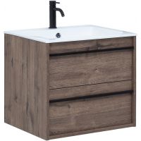 Тумба с раковиной Aquanet Lino 60 271944 подвесная Дуб Веллингтон — фото 1, Тумбы с раковиной