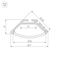 Товар: Профиль алюминиевый Arlight 020898 накладной для контурной подсветки Серебристый - фото 4 Профиль алюминиевый Arlight 020898 накладной для контурной подсветки Серебристый — фото 4, Профили для светодиодных лент