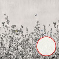 Фреска Ortograf Flora 31060 Фактура флок FLK Флизелин (4*2,7) Серый, Цветы/Бабочки — фото 1, Фрески