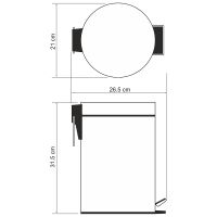Товар: Ведро для мусора WasserKRAFT Ammer K-665 5 л Хром матовый - фото 4 Ведро для мусора WasserKRAFT Ammer K-665 5 л Хром матовый — фото 4, Мусорные ведра