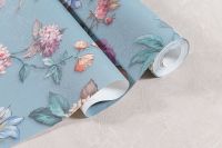 Обои Артекс New Look 5 10686-05 Винил на флизелине (1,06*10,05) Синий/Розовый, Птицы/Цветы — фото 2, Обои для стен