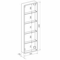 Зеркальный шкаф Континент Elmage black LED 45 МВК048 с подсветкой Черный — фото 10, Пеналы для ванной комнаты