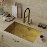 Кухонная мойка Iddis Edifice 74 EDI74B0i77 Золото матовое — фото 3, Кухонные мойки