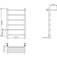 Водяной полотенцесушитель Aquanet Fiona 80x50 266741 с полкой Хром — фото 2, Водяные полотенцесушители