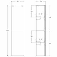 Товар: Шкаф пенал Cezares Molveno 40 MOLVENO-1600-2A-SC-LB подвесной Legno Bianco - фото 3 Шкаф пенал Cezares Molveno 40 MOLVENO-1600-2A-SC-LB подвесной Legno Bianco — фото 3, Пеналы для ванной комнаты