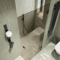 Душевая дверь Maybah Glass MGD-525-6 905x1950 на петлях Черный стекло бронзовое — фото 4, Душевые двери в нишу