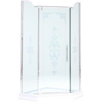 Душевой уголок Migliore Diadema Penta 90x90 24163 профиль Хром стекло прозрачное с декором — фото 1, Душевые уголки трапеция