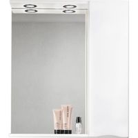 Зеркало со шкафом BelBagno MARINO-SPC-700/750-1A-BL-P-R 70 с подсветкой Bianco Lucido — фото 1, Зеркальные шкафы в ванную
