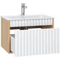 Тумба под раковину Onika Дайлер 60 подвесная Белая Дуб сонома арт-106150 — фото 3, Тумбы под раковину