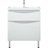 Тумба под раковину Corozo Омаха 70 SD-00000800 Белая Металлик — фото 1, Мебель для ванной