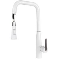 Смеситель для кухни Kaiser Claro 22144-24 Белый матовый Вороненая сталь — фото 2, Смесители