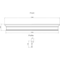Сандрик Европласт 1.63.001 1280x146x57 мм — фото 2, Колонны