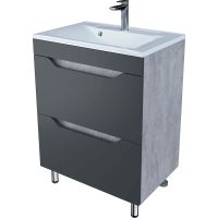 Тумба под раковину Stella Polar Абигель 80 SP-00001130 Серая Цемент — фото 1, Мебель для ванной