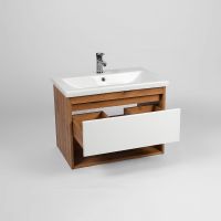 Товар: Тумба под раковину VIANT Бостон 80 VBOS80CO-T1YP подвесная Белая Дуб Вотан - фото 4 Тумба под раковину VIANT Бостон 80 VBOS80CO-T1YP подвесная Белая Дуб Вотан — фото 4, Мебель для ванной