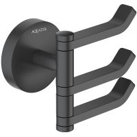 Тройной крючок Aquatek Бетта AQ4632MB Черный матовый — фото 1, Крючки для полотенец