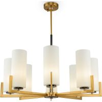Люстра Maytoni Modern Fortano MOD089PL-08BS Белая Латунь — фото 1, Люстры
