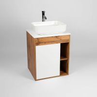 Товар: Тумба под раковину VIANT Бостон 65 VBOS65N-T1STP подвесная Белая Дуб Вотан - фото 2 Тумба под раковину VIANT Бостон 65 VBOS65N-T1STP подвесная Белая Дуб Вотан — фото 2, Мебель для ванной