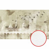Фреска Ortograf Urban art 33570 Фактура бархат FX Флизелин (5*3) Бежевый, Город/Птицы/Абстракция — фото 1, Фрески