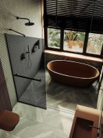 Товар: Душевая перегородка Maybah Glass MGD-723-6у 690x1950 в узком профиле Черный стекло графитовое - фото 5 Душевая перегородка Maybah Glass MGD-723-6у 690x1950 в узком профиле Черный стекло графитовое — фото 5, Душевые перегородки