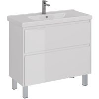 Тумба под раковину Lemark Combi 100 подвесная Белый глянец арт-LM03C100T — фото 5, Тумбы под раковину