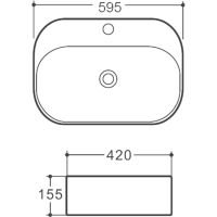 Товар: Раковина Vincea 59 VBS-306 Белая - фото 2 Раковина Vincea 59 VBS-306 Белая — фото 2, Раковины накладные