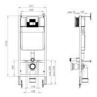 Инсталляция beWash BW74 500RZVSN074HM0000001 для унитаза без клавиши смыва — фото 9, Инсталляции
