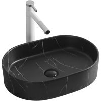 Раковина-чаша Ceruttispa 50 CR0055B MMB1 СТ9539 Черный матовый мрамор — фото 1, Раковины накладные