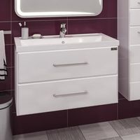 Тумба под раковину СанТа Омега 80 207005 подвесная Белая — фото 4, Тумбы под раковину