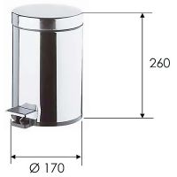 Ведро для мусора Remer RB501CR Хром — фото 2, Мусорные ведра