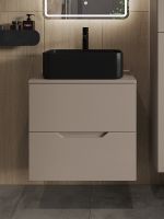 Тумба с раковиной Orange Line 60 Li-60TuLMDF+B02-460MB подвесная Латте матовый — фото 3, Тумбы с раковиной