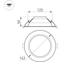 Товар: Встраиваемый светильник Arlight Cyclone 023206(2) Белый - фото 3 Встраиваемый светильник Arlight Cyclone 023206(2) Белый — фото 3, Точечные светильники