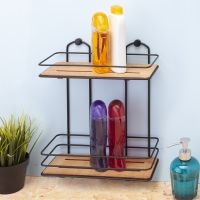 Полка корзина Tekno-tel BK076B Черная — фото 2, Полки для ванной и душа