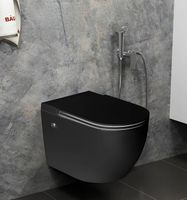 Унитаз Ceruttispa Sella Aria Pulse MB CT10194 подвесной с импульсным смывом Черный матовый с сиденьем Микролифт — фото 3, Подвесные унитазы