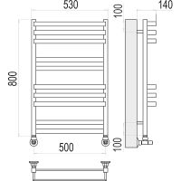 Товар: Водяной полотенцесушитель Terminus Линц П10 500x800 4630080268388 Хром, нижнее подключение, G 1/2" ВР, с комплектом вентилей - фото 4 Водяной полотенцесушитель Terminus Линц П10 500x800 4630080268388 Хром, нижнее подключение, G 1/2" ВР, с комплектом вентилей — фото 4, Водяные полотенцесушители