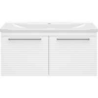 Товар: Тумба с раковиной Brevita Catania 100 УТ000013910 подвесная Белая матовая - фото 2 Тумба с раковиной Brevita Catania 100 УТ000013910 подвесная Белая матовая — фото 2, Мебель для ванной