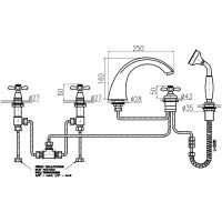 Смеситель на борт ванны Rav Slezak Morava retro MK169.5P Хром — фото 3, Смесители на борт ванны
