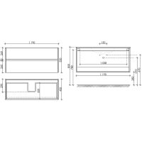 Тумба под раковину Sancos Urban 120 UR120-1ECH подвесная Дуб чарльстон — фото 15, Тумбы под раковину