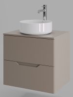 Тумба с раковиной Orange Line 60 Li-60TuLMDF+B09-360W подвесная Латте матовый — фото 2, Мебель для ванной